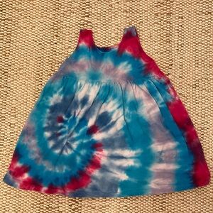 Vintage Swirl Tie Dye Girls Dress size 12 month Empire Waist Jumper